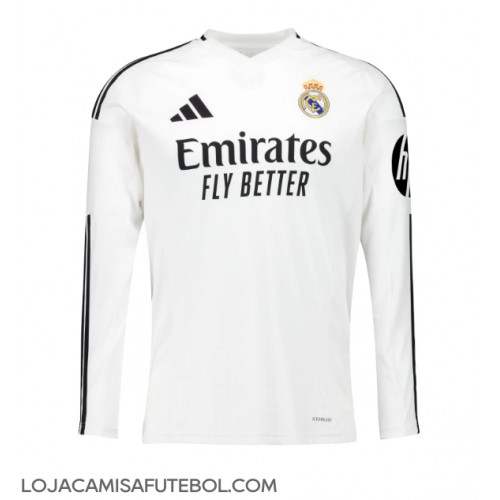 Camisa de Futebol Real Madrid Equipamento Principal 2024-25 Manga Comprida